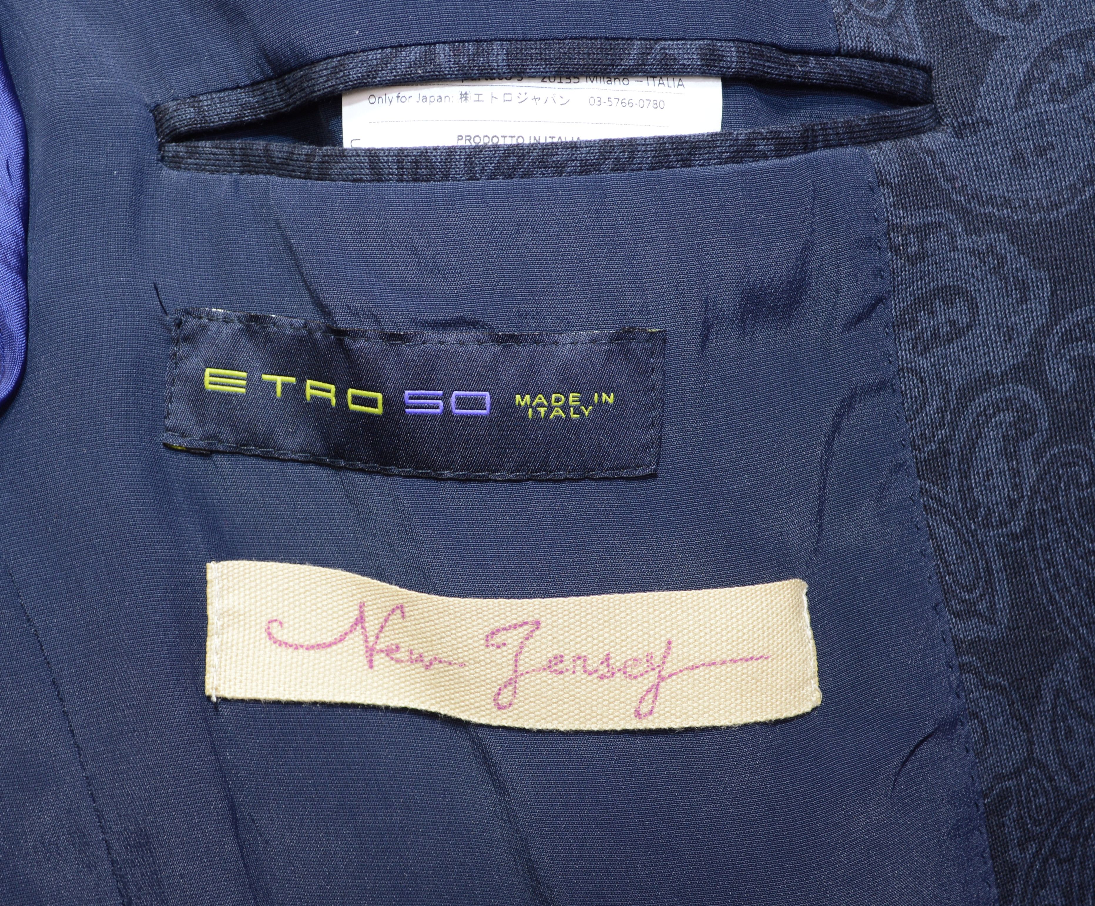 Etro Men's ETRO New Jersey Blazer 40US/UK 50IT Blue Cotton Size 40R - 12 Thumbnail
