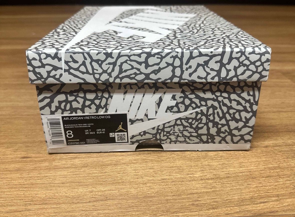 Jordan Brand × Nike Air Jordan 1 Retro OG Low Black Cement Size US 8 / EU 41 - 8 Thumbnail