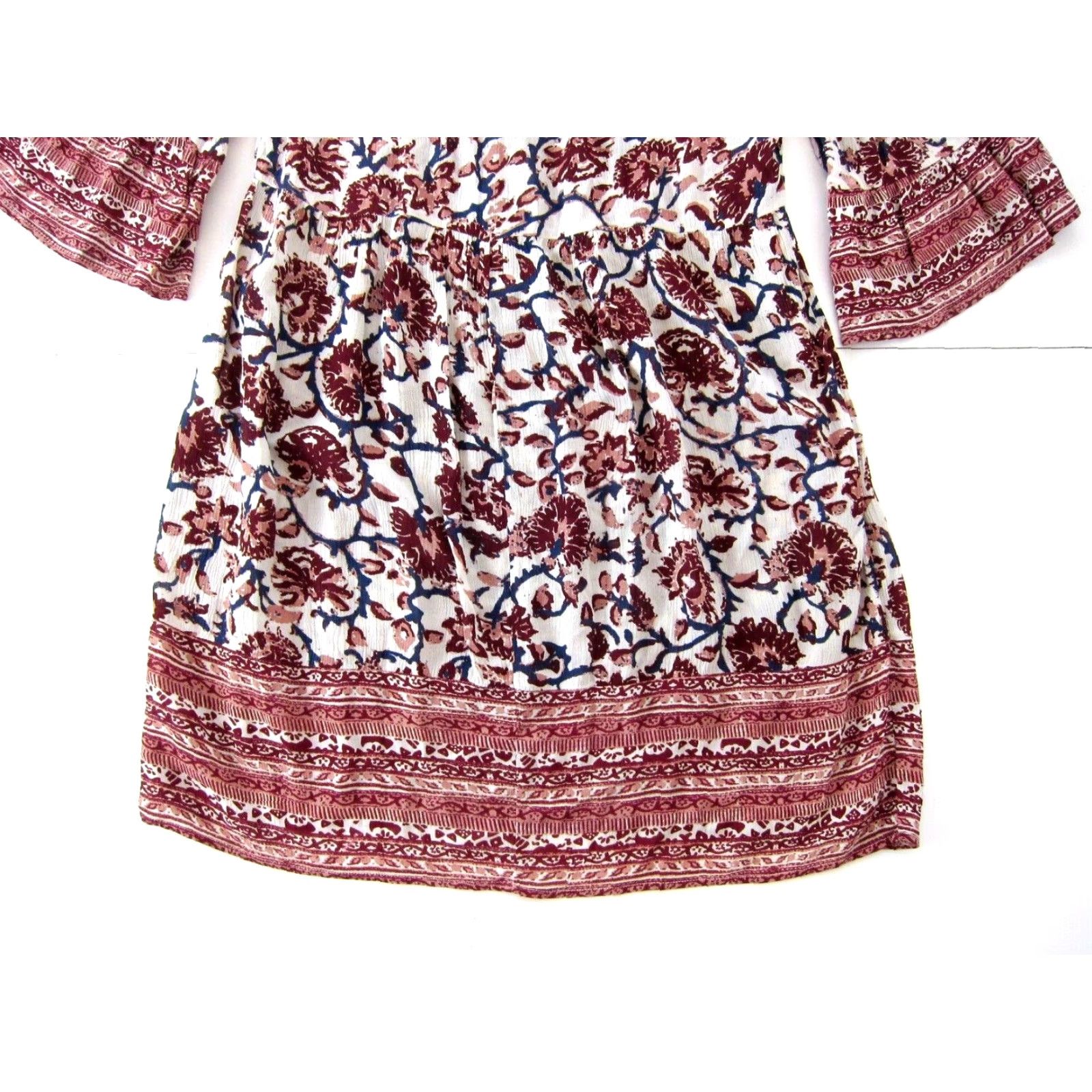 Vintage Style & Co 100% Rayon Pink Blue Red Floral 3/4 Sleeve Tunic Smock Dress Small Size S / US 4 / IT 40 - 6 Thumbnail