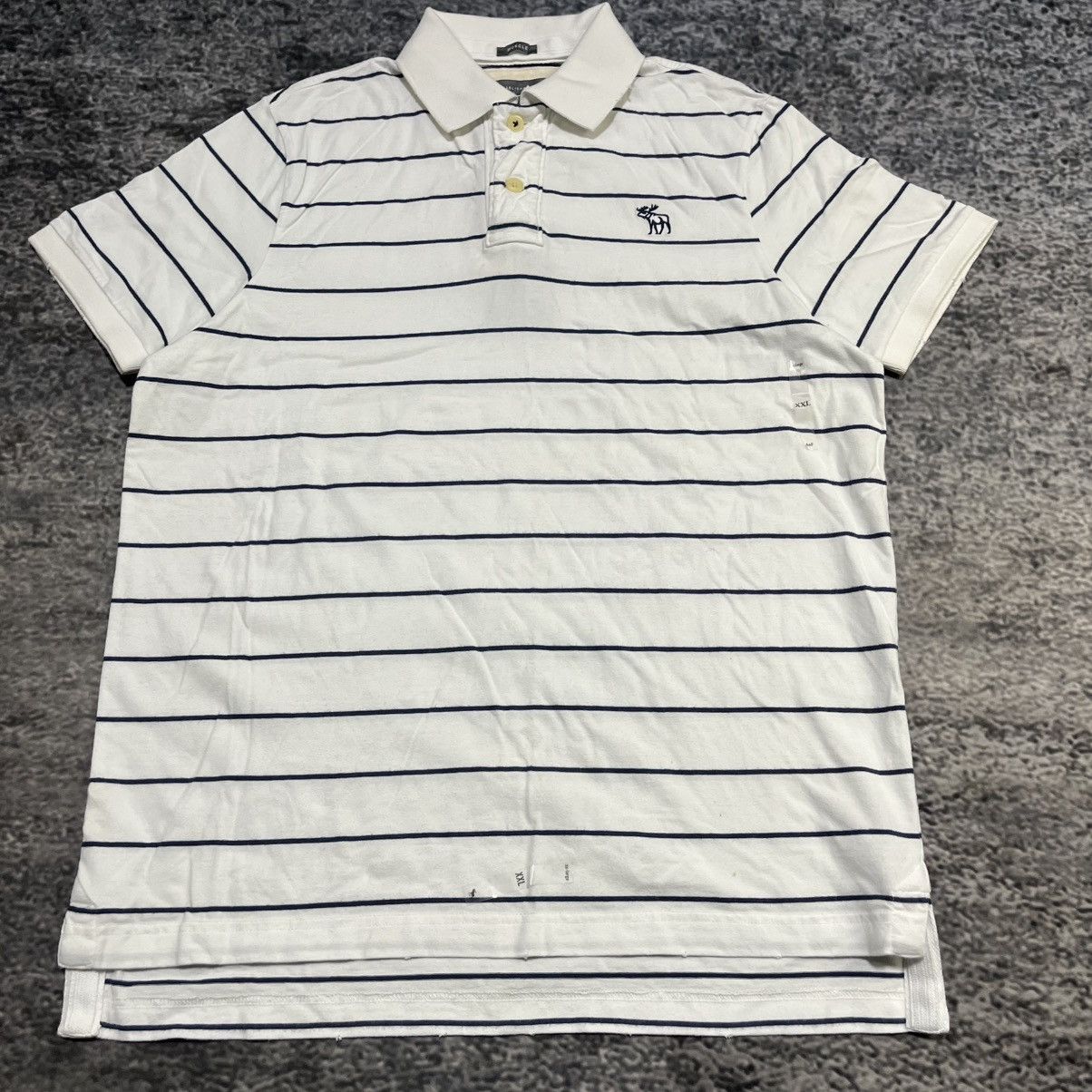 Abercrombie & Fitch Vintage Abercrombie & Fitch Muscle Polo Shirt White Blue XXL Size US XXL / EU 58 / 5 - 3 Thumbnail