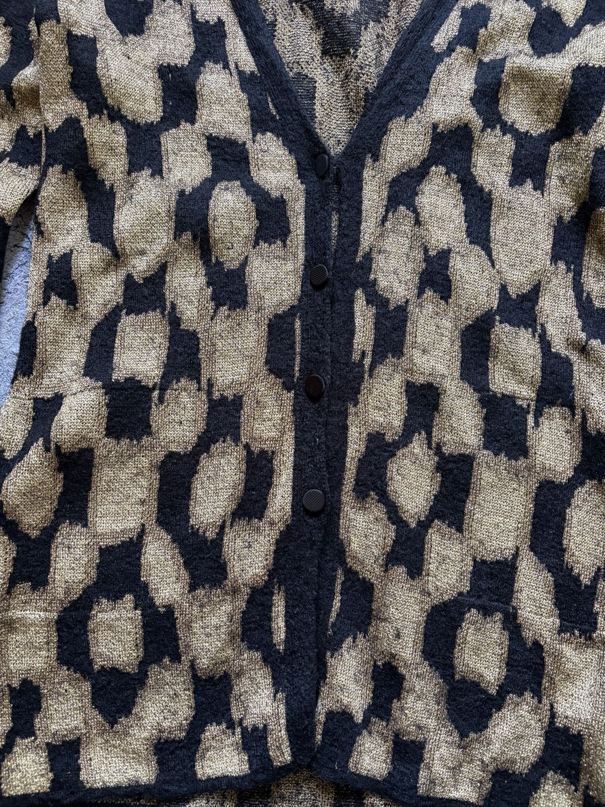 Iceberg Vintage Iceberg Luxury Black/Gold Button Up Mohair Cardigan Size M / US 6-8 / IT 42-44 - 5 Thumbnail
