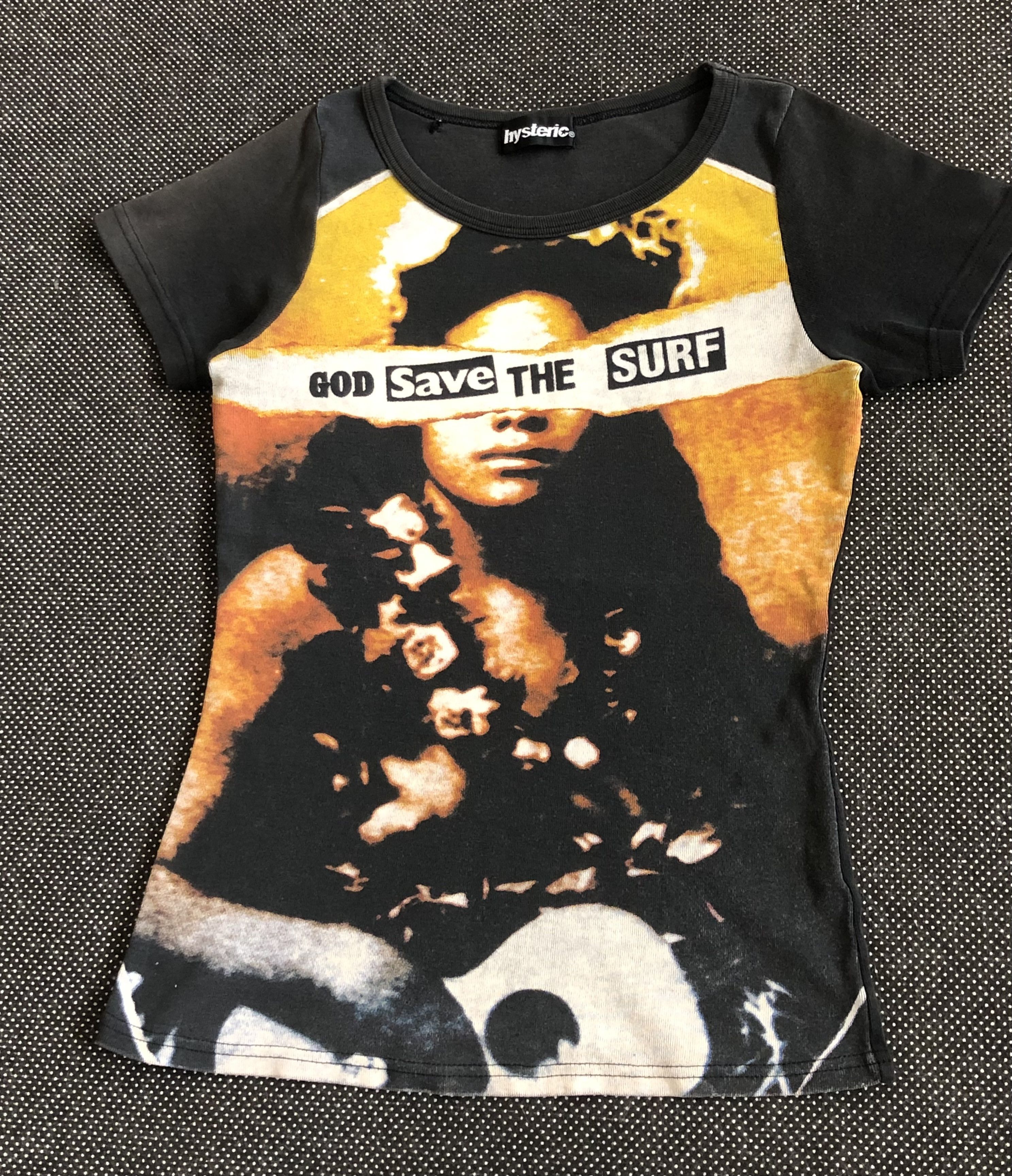 Hysteric Glamour RARE🔥VINTAGE 90’S HYSTERIC GOD SAVE THE SURF AOP TEE Size XXS / US 00 / IT 34 - 3 Thumbnail