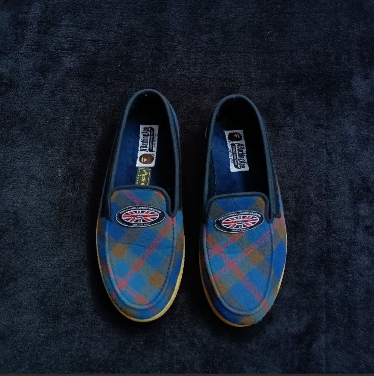 Bape RARE BAPE 🦍Tartan Check Nel Slip shoe Size US 7.5 / EU 40-41 - 3 Thumbnail