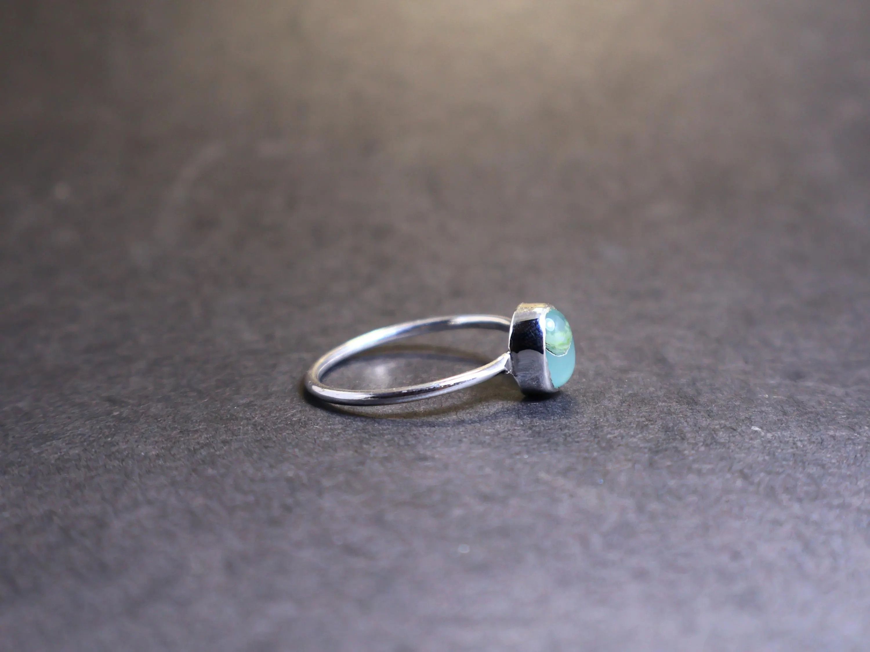 Handmade Aqua Chalcedony Ring, Handmade Ring, Sterling Silver Ring, Size ONE SIZE - 4 Thumbnail