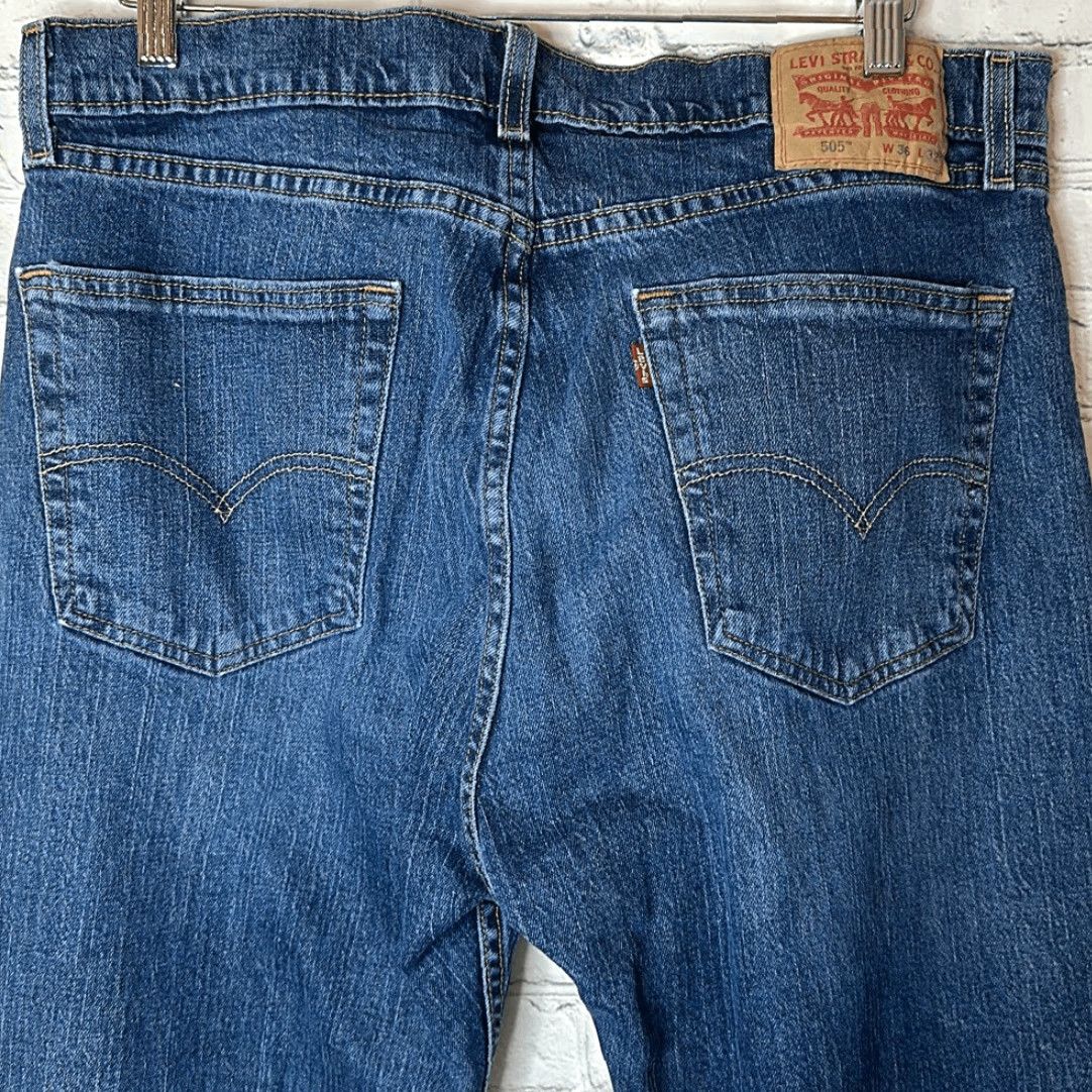 Levi's Levi’s 505 Mens Straight Leg Jeans 36x32 Blue Size US 36 / EU 52 - 5 Thumbnail