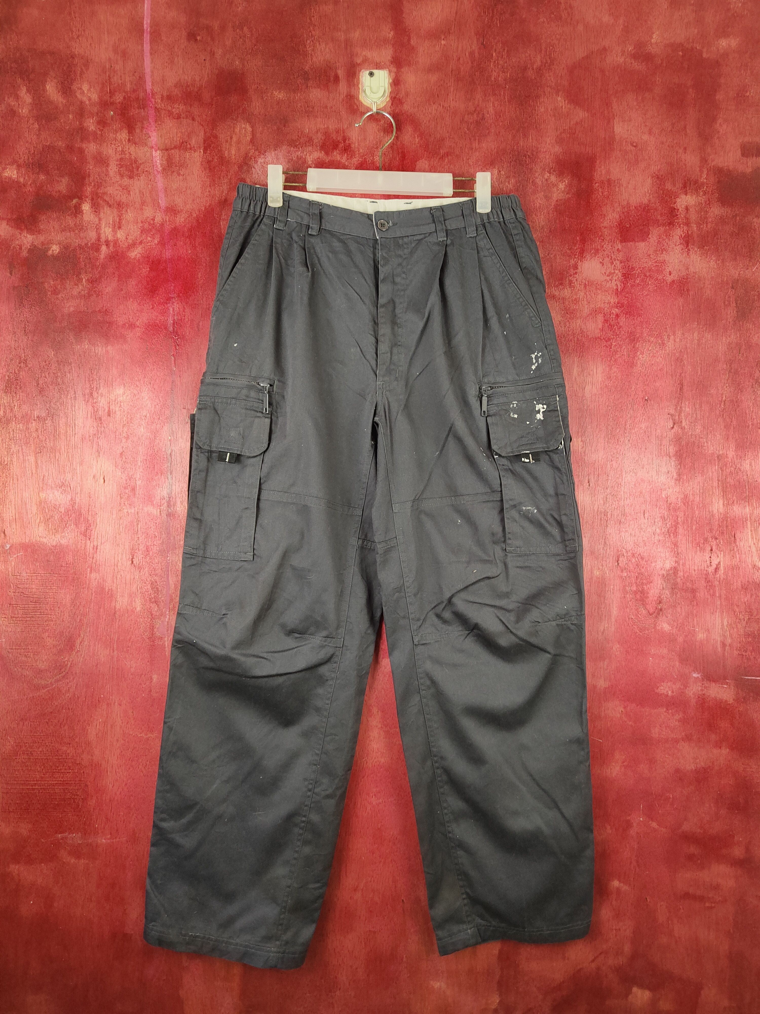 image of Vintage Forecast Dark Blue Multipocket Tactical Cargo Pants S1316, Men's