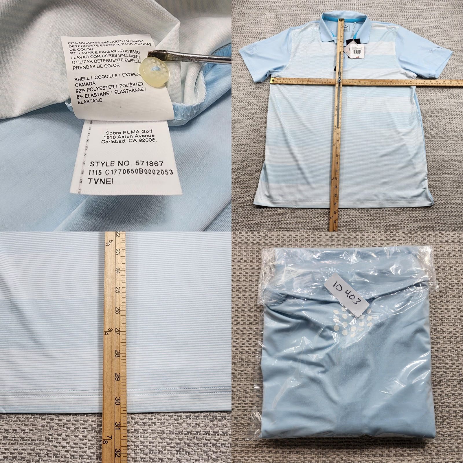 Puma PUMA Golf Polo Shirt Mens L Blue Crossfade GT PWRCOOL DryCELL Charity Tourney Size US L / EU 52-54 / 3 - 8 Thumbnail