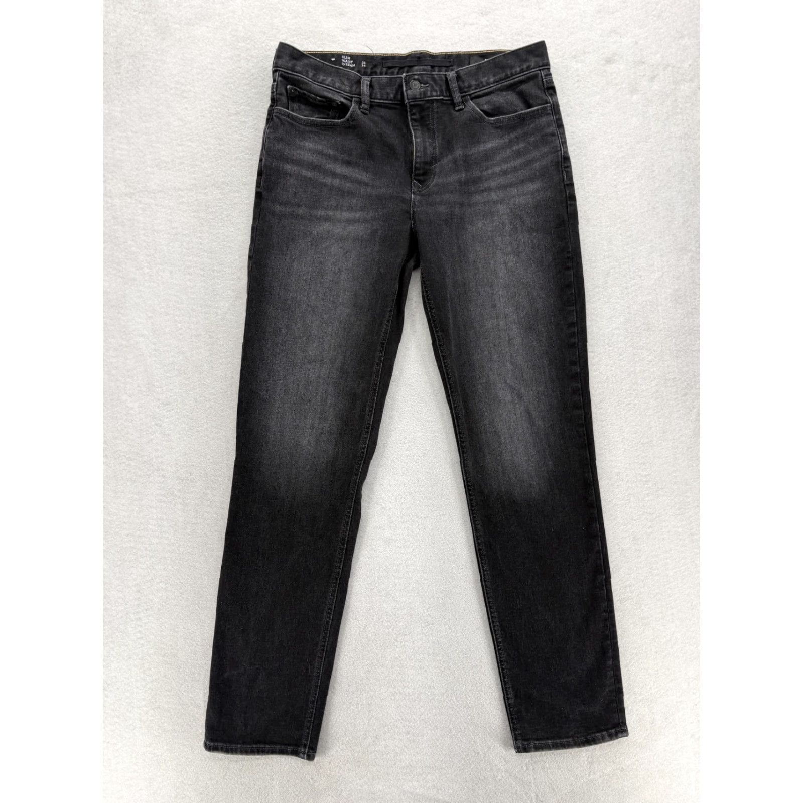 Banana Republic Banana Republic Traveler Jeans Mens 34x34 Gray Charcoal Wash Slim Stretch Denim Jeans Mens 34 Gray Slim Traveler Denim Logo Pocket Charcoal Wash Size US 34 / EU 50 - 2 Thumbnail