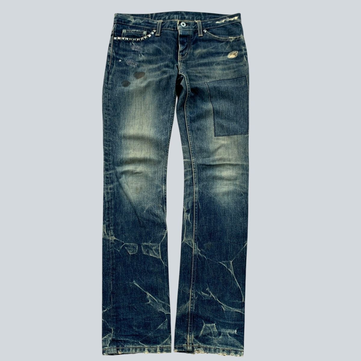 Hysteric Glamour × Swarovski Hysteric Glamour Distressed Denim with Swarovski Crystals Size 33" - 1 Thumbnail