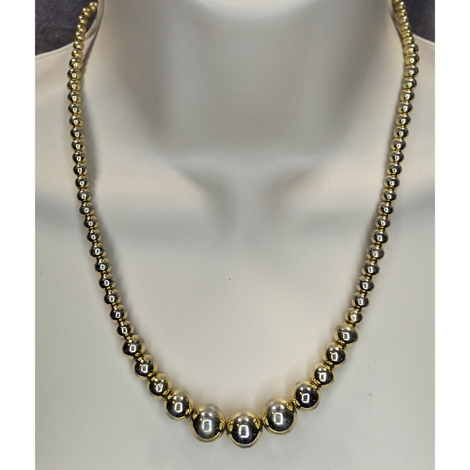 Other Vintage Glam Gold-Tone Graduated Bead Necklace With Lobster Size ONE SIZE - 1 Thumbnail