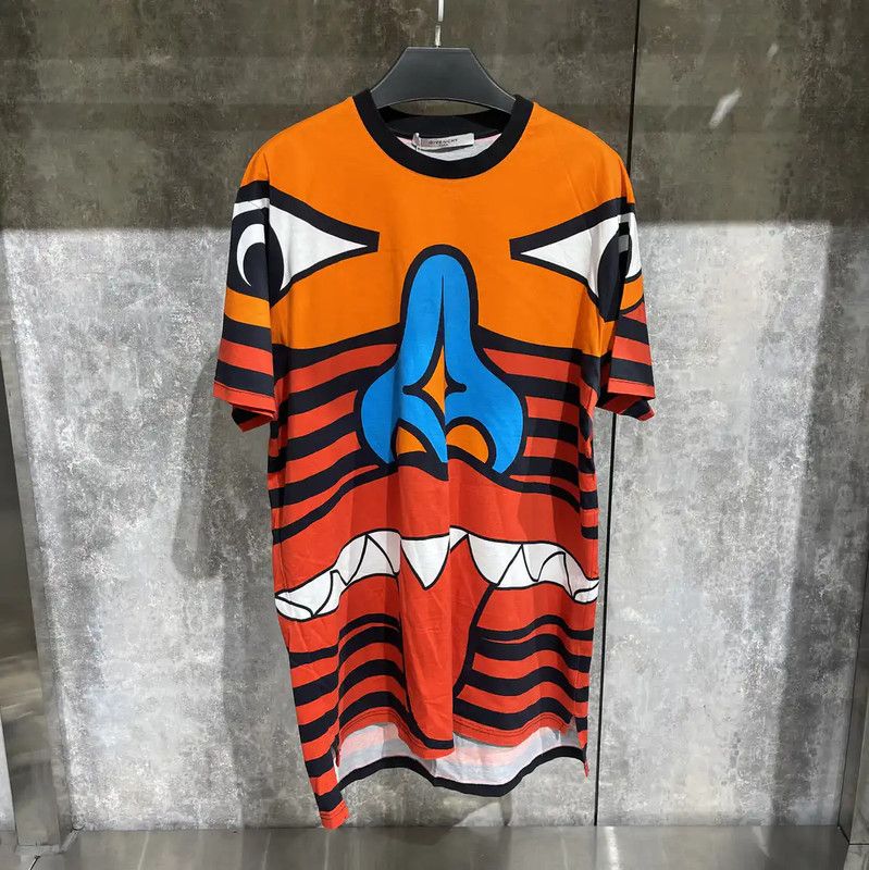 Givenchy Givenchy Orange Cotton Graphic Tee for Men 0089 Size US M / EU 48-50 / 2 - 1 Thumbnail