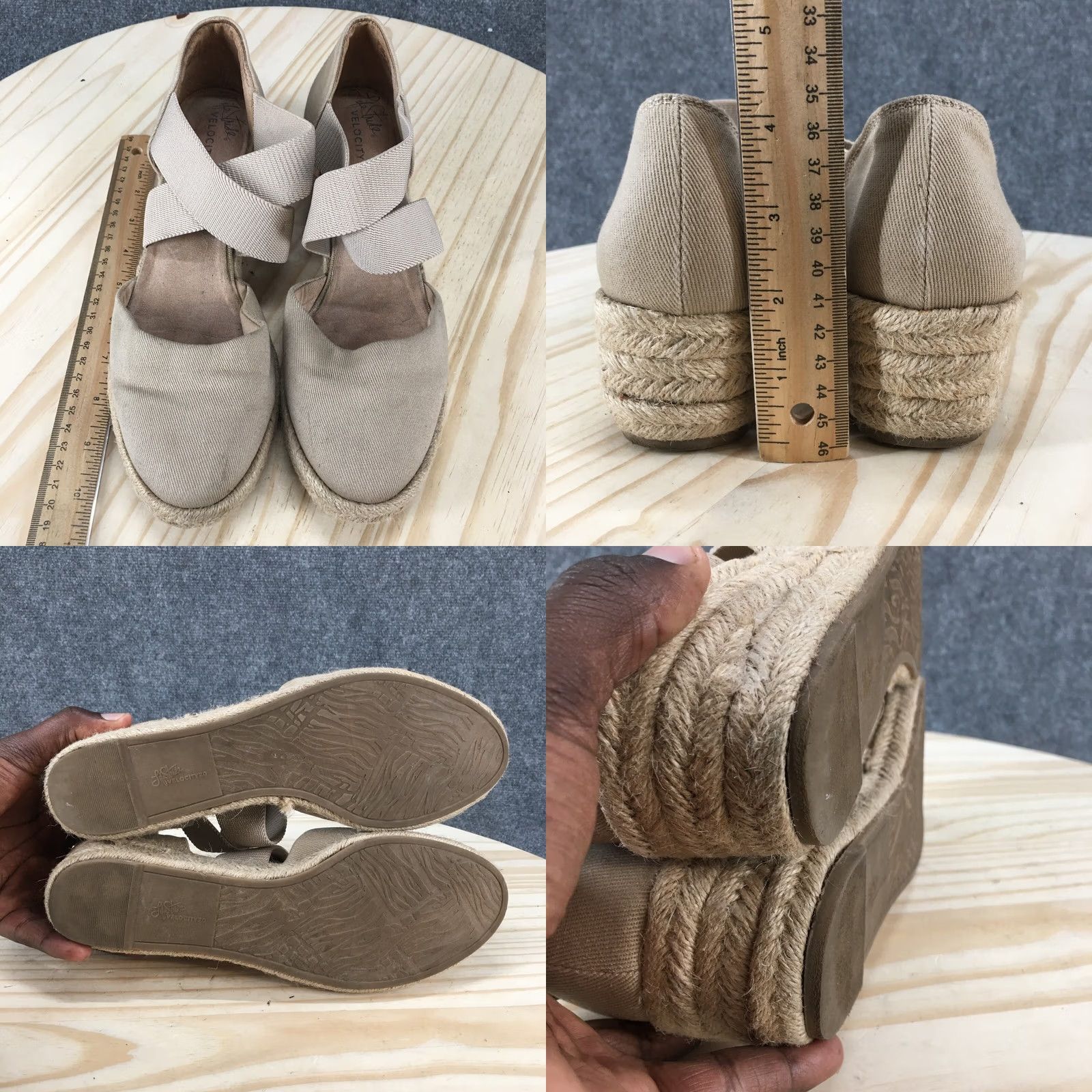 Vintage Velocity Sandals Womens 10 M Keaton Espadrille Mary Jane Brown Slip On Wedge Velcoity Shoes Womens 10 M Keaton Espadrille Brown Slip On Wedge Size US 10 / IT 40 - 8 Thumbnail