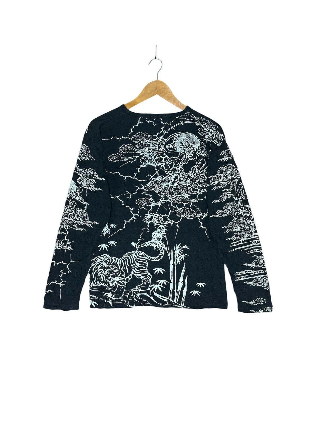 Japanese Brand × Vintage Japanese Tiger Embroidery Fujin Raijin Sukajan Shirt Size US L / EU 52-54 / 3 - 6 Thumbnail