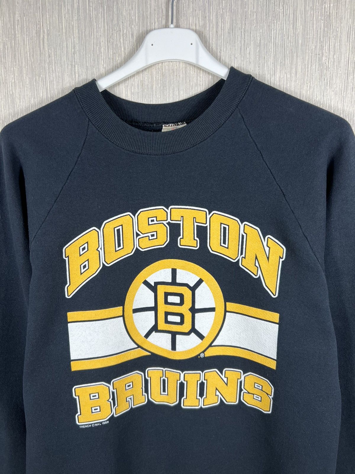 Fruit Of The Loom Vintage 80s Fotl Boston Bruins sweatshirt spellout retro NHL Size US L / EU 52-54 / 3 - 3 Thumbnail