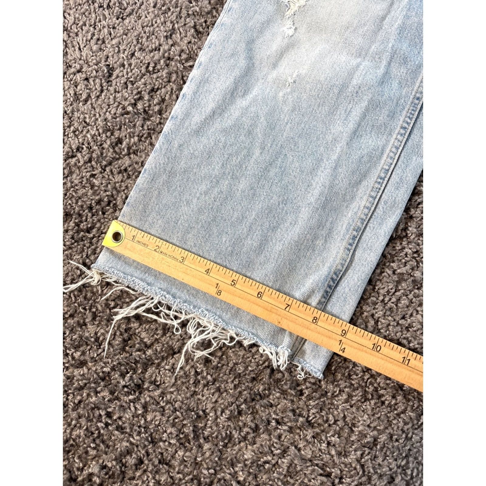 Madewell Madewell Low-Slung Baggy Crop Jeans Medium Wash Denim Sz 24P Womens Jeans Crop Distressed Pockets 5-Pocket Dye Blue Baggy Ankle-Style Size 42" / US 20 - 3 Thumbnail