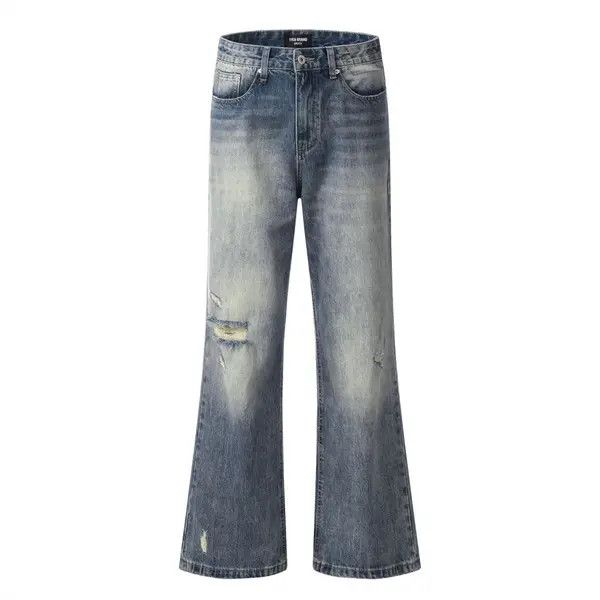 VIBE Men's hippie distressed loose washed ripped flared jeans Size US 32 / EU 48 - 1 Thumbnail