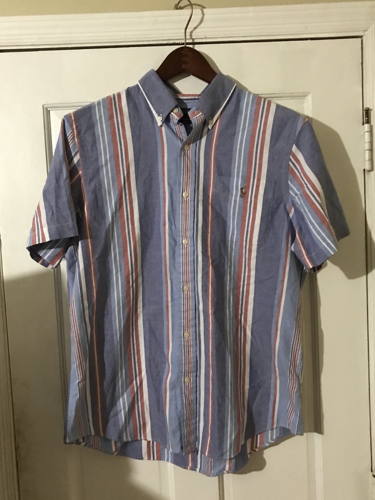 Polo Ralph Lauren Polo Ralph Lauren Blue & Red Striped Button-Down Shirt Sz L Size US L / EU 52-54 / 3 - 2 Thumbnail