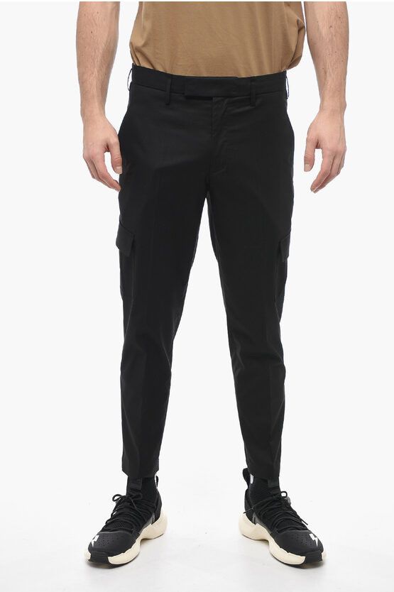 image of Neil Barrett Hidden Fastening Nate Skinny Fit Cargo Pants in Black, Men's (Size 32)