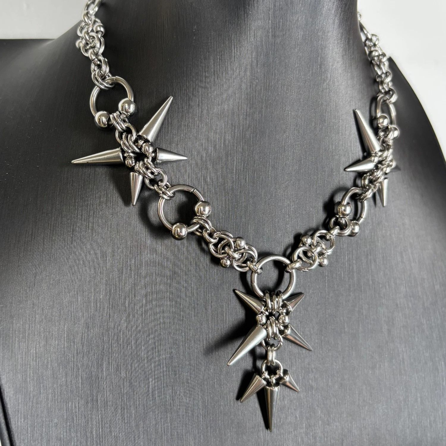 Jewelry Y2k Gothic Rock Rivet Pendant Chain Size ONE SIZE - 4 Thumbnail