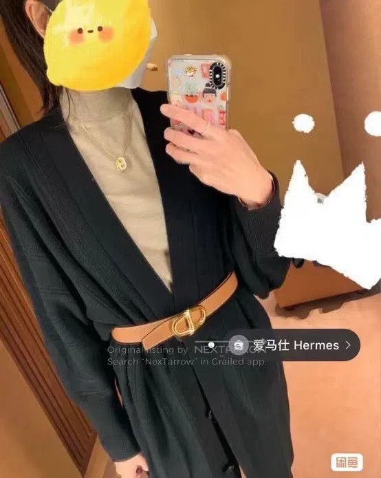 Hermes Hermes Black Embossed Wool Long Knit Open Cardigan Coat Size XXS / US 00 / IT 34 - 9 Thumbnail