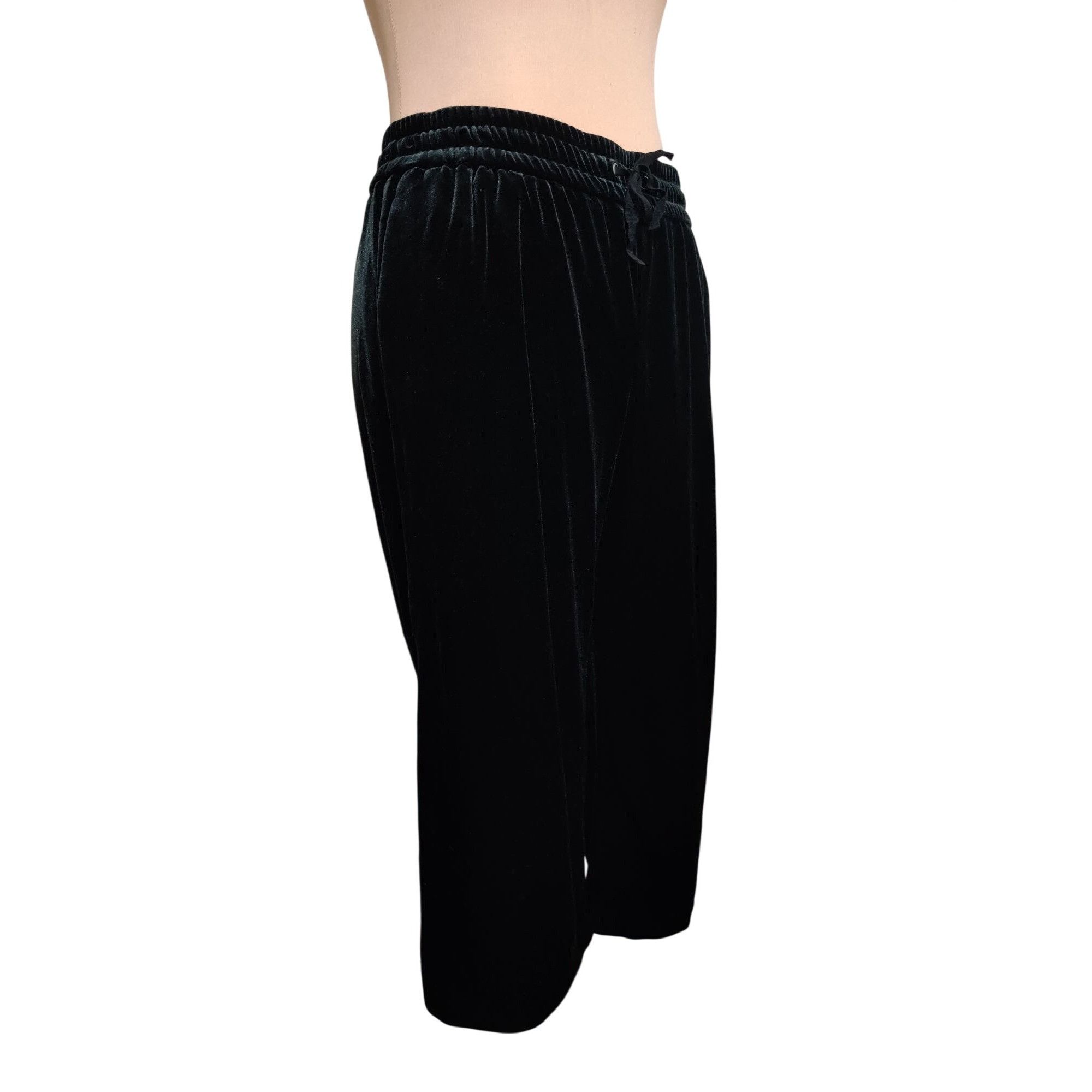 Other Simply Vera Vera Wang L Womens Pants Black Velour Wide Leg C Size 34" / US 12 / IT 48 - 4 Thumbnail