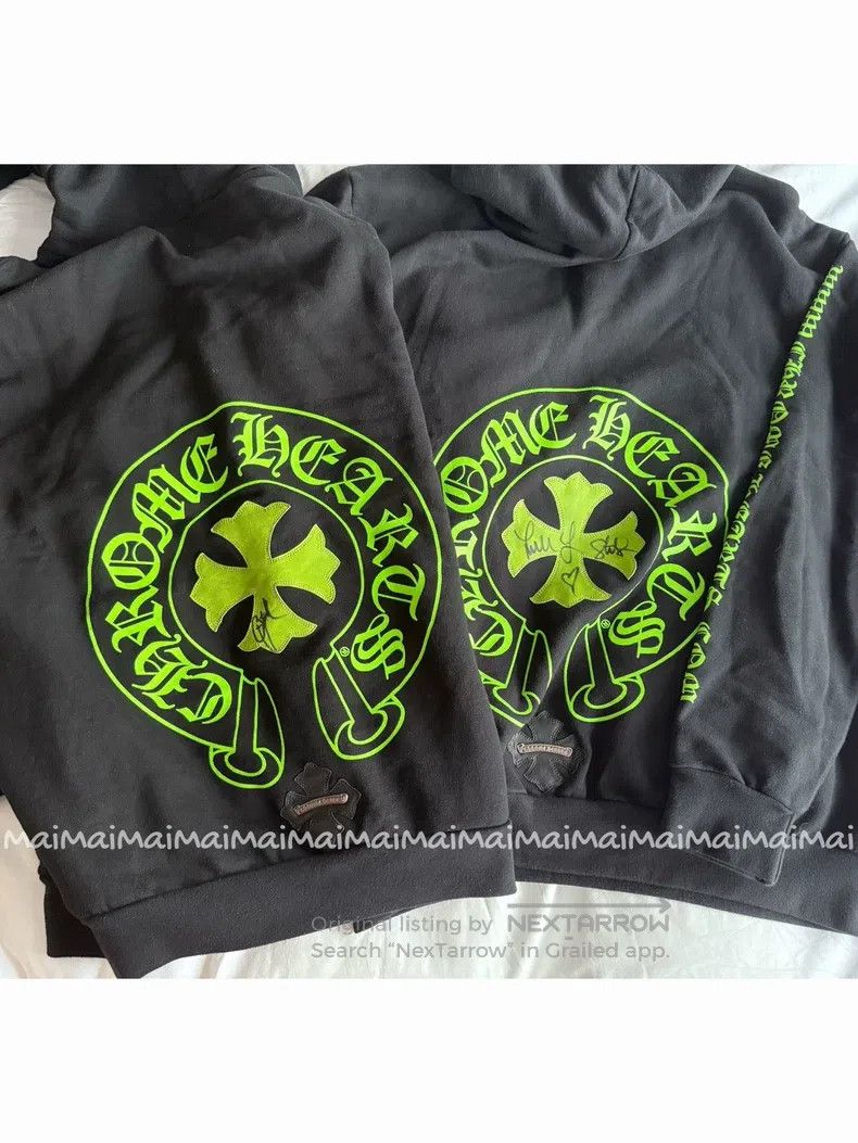 Chrome Hearts CHROME HEARTS Size XL Green horseshoe leather cross black p Size US XL / EU 56 / 4 - 5 Thumbnail