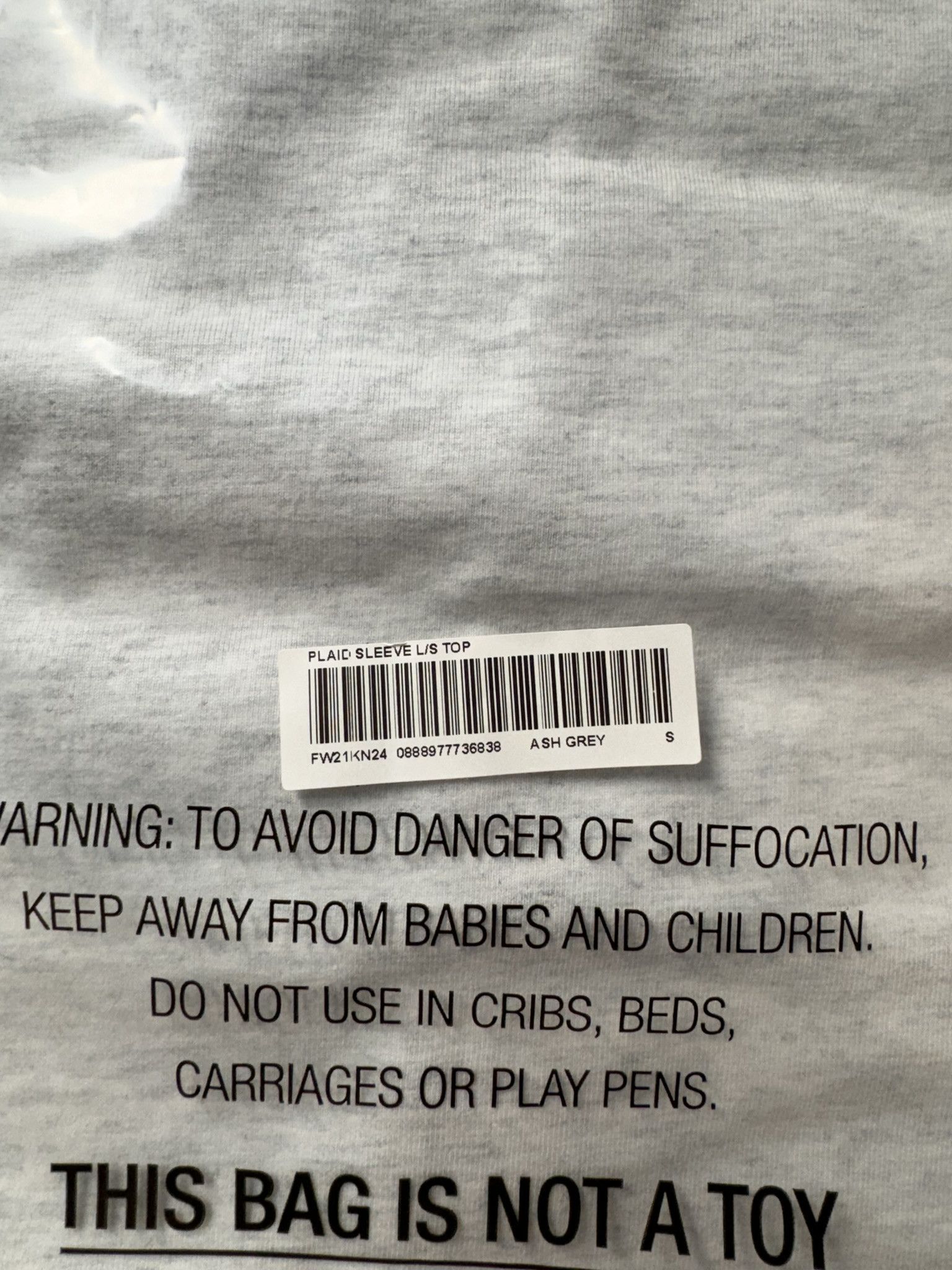 Supreme Plaid Sleeve L/S tee Ash Grey