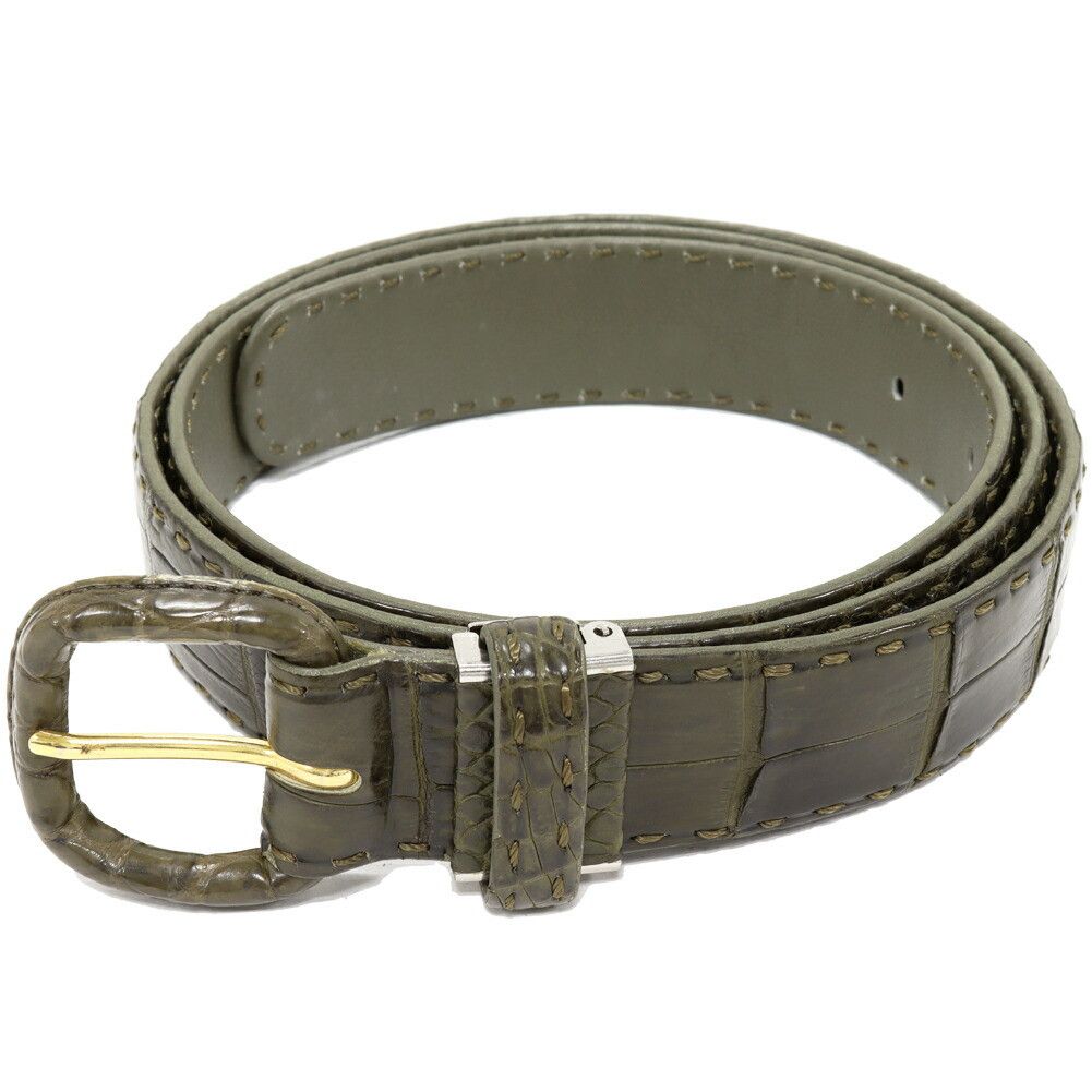 Other Other Takeo Nishida Crocodile Belt Leather Belt DUTY FREE for USA Size ONE SIZE - 1 Thumbnail