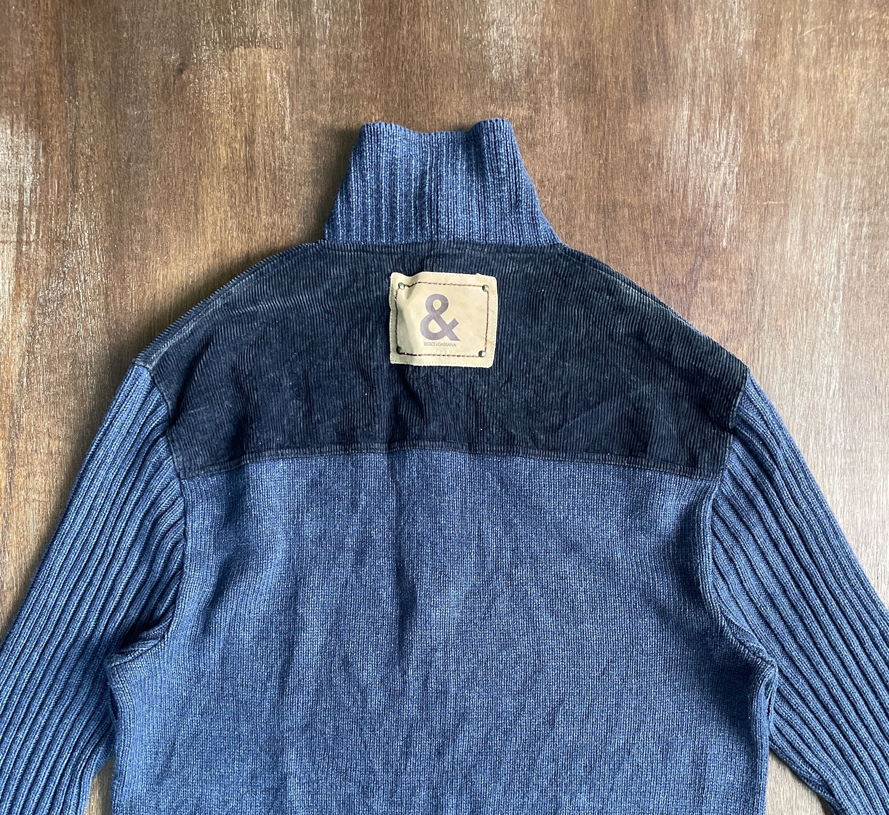 Dolce & Gabbana Dolce&Gabbanna Vintage Two-Tone Half Zip Sweater Size US XXS / EU 40 - 10 Thumbnail