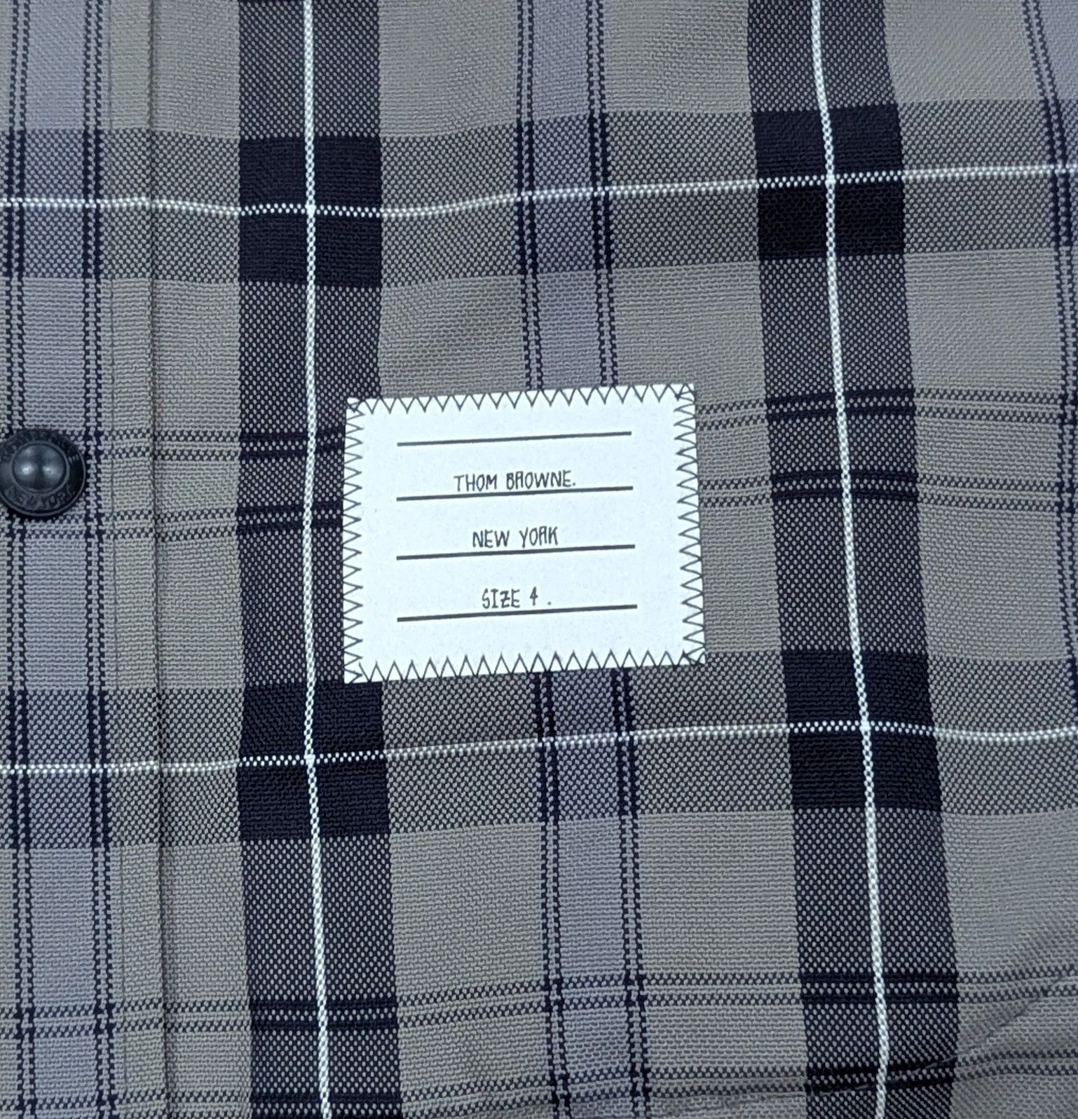 Thom Browne THOM BROWNE Plaid Curved Hem Shacket Shirt Jacket Gray 4 Size US XL / EU 56 / 4 - 3 Thumbnail