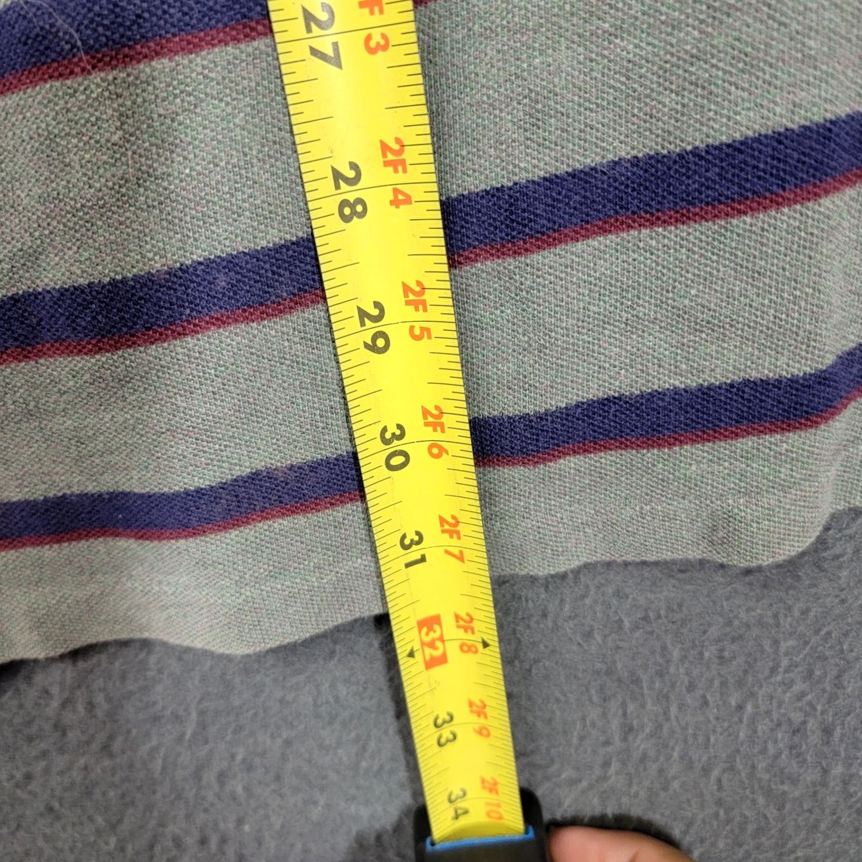 Polo Ralph Lauren Polo Ralph Lauren Short Sleeve Polo Shirt Men's Large Grey Striped Size US L / EU 52-54 / 3 - 5 Thumbnail