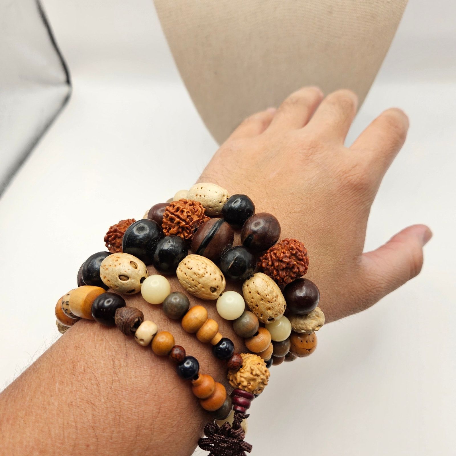 Other NATURAL RUDRAKSHA SEAD BEAD MALA NECKLACE BRACELET Size ONE SIZE - 3 Thumbnail