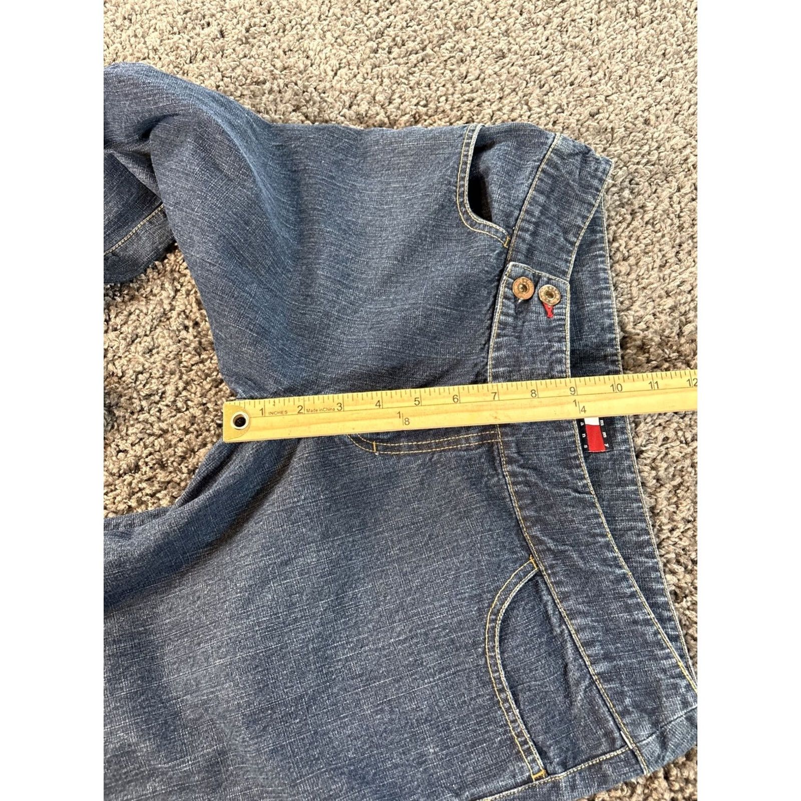 Tommy Hilfiger VINTAGE Tommy Hilfiger Jeans Womens 32x29 Baggy Boot Flare Dark Wash 90s Womens Jeans Flared Pocket blue Size 24" / US 00 / IT 34 - 5 Thumbnail