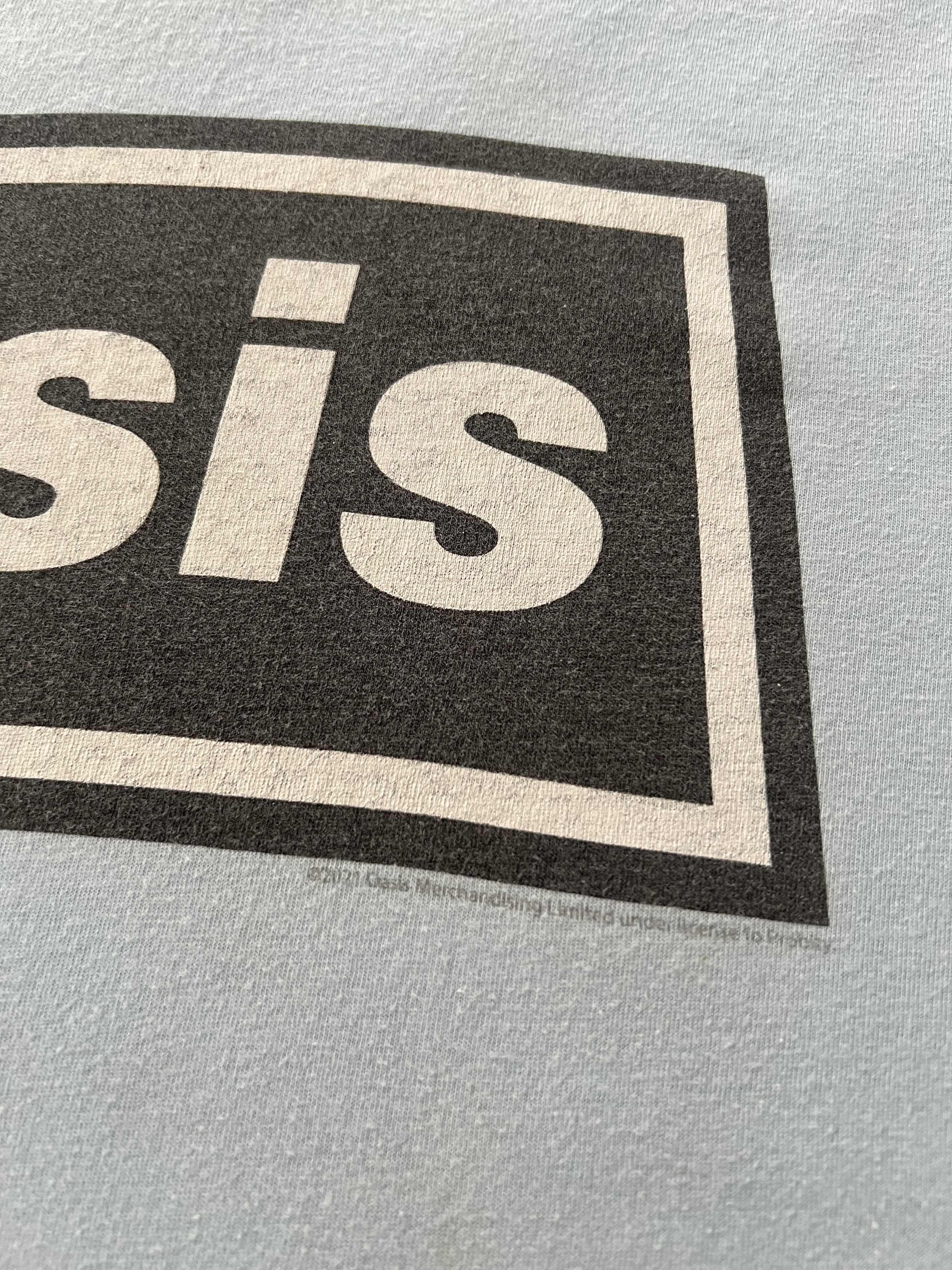 Band Tees Vintage 2021 Oasis Britpop Blue T-shirt Size US XL / EU 56 / 4 - 5 Thumbnail