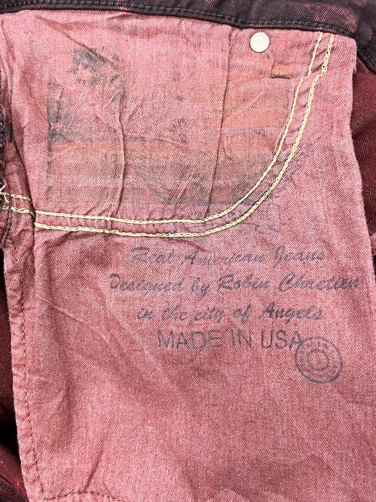 Robins Jeans 42” ROBINS JEANS Red Blood Acid Wash Ripped Stretchy Denim🔥 Size US 42 / EU 58 - 22 Thumbnail