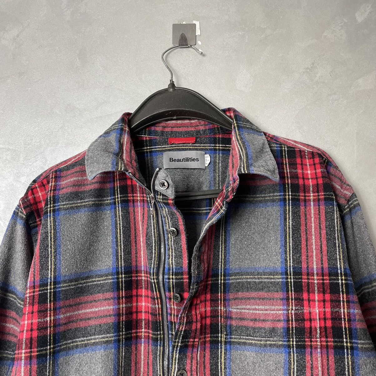 Flannel × Japanese Brand Beautilities Made In Japan Utility Zip + Buttons Shirt Size US L / EU 52-54 / 3 - 8 Thumbnail