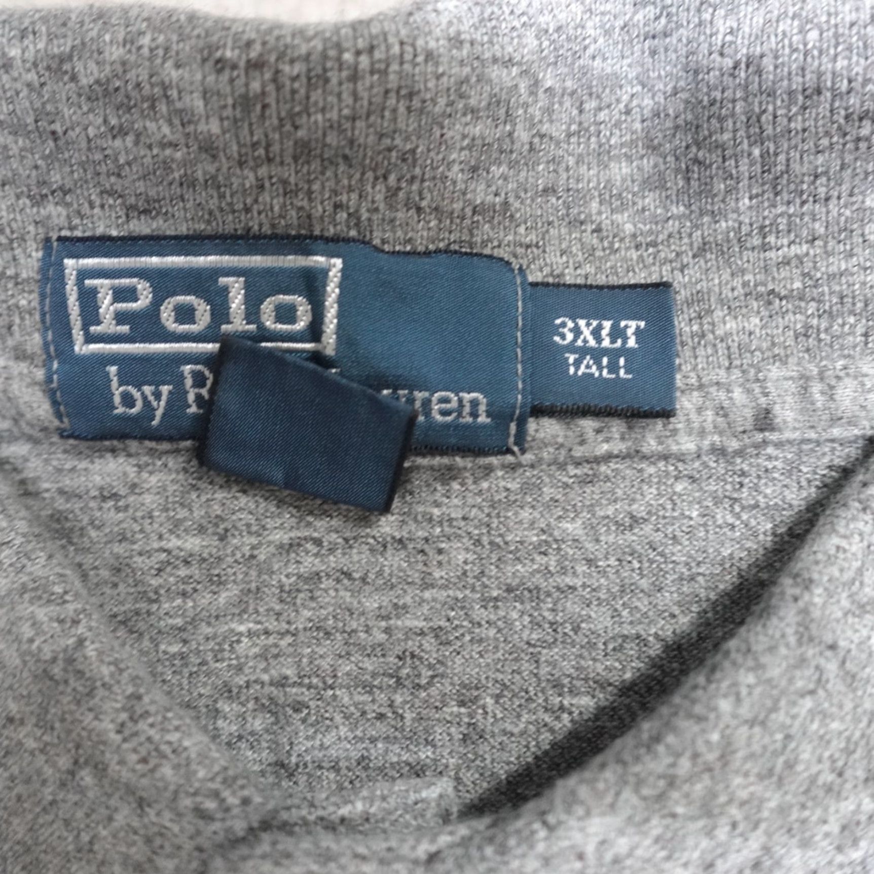 Polo Ralph Lauren VINTAGE Polo Ralph Lauren Polo Shirt 3XLT Gray Heather Solid Pique Cotton Men Big & Tall Short Sleeve Collared Button Knit Embroidered Classic Shirt Size US XXL / EU 58 / 5 - 3 Thumbnail