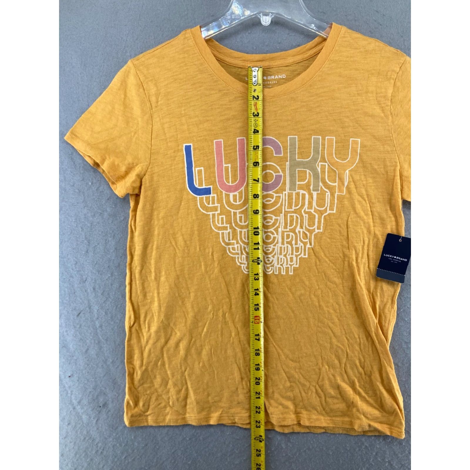 Lucky Brand Lucky Brand T-Shirt Women Medium Yellow Graphic Print NWT Short Sleeve Crew Neck Cotton Jersey 90s? Size M / US 6-8 / IT 42-44 - 4 Thumbnail