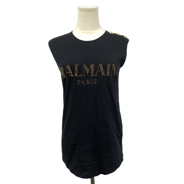 Balmain Balmain Rhinestone Logo Tank Top Size 36 Size XS / US 0-2 / IT 36-38 - 1 Thumbnail