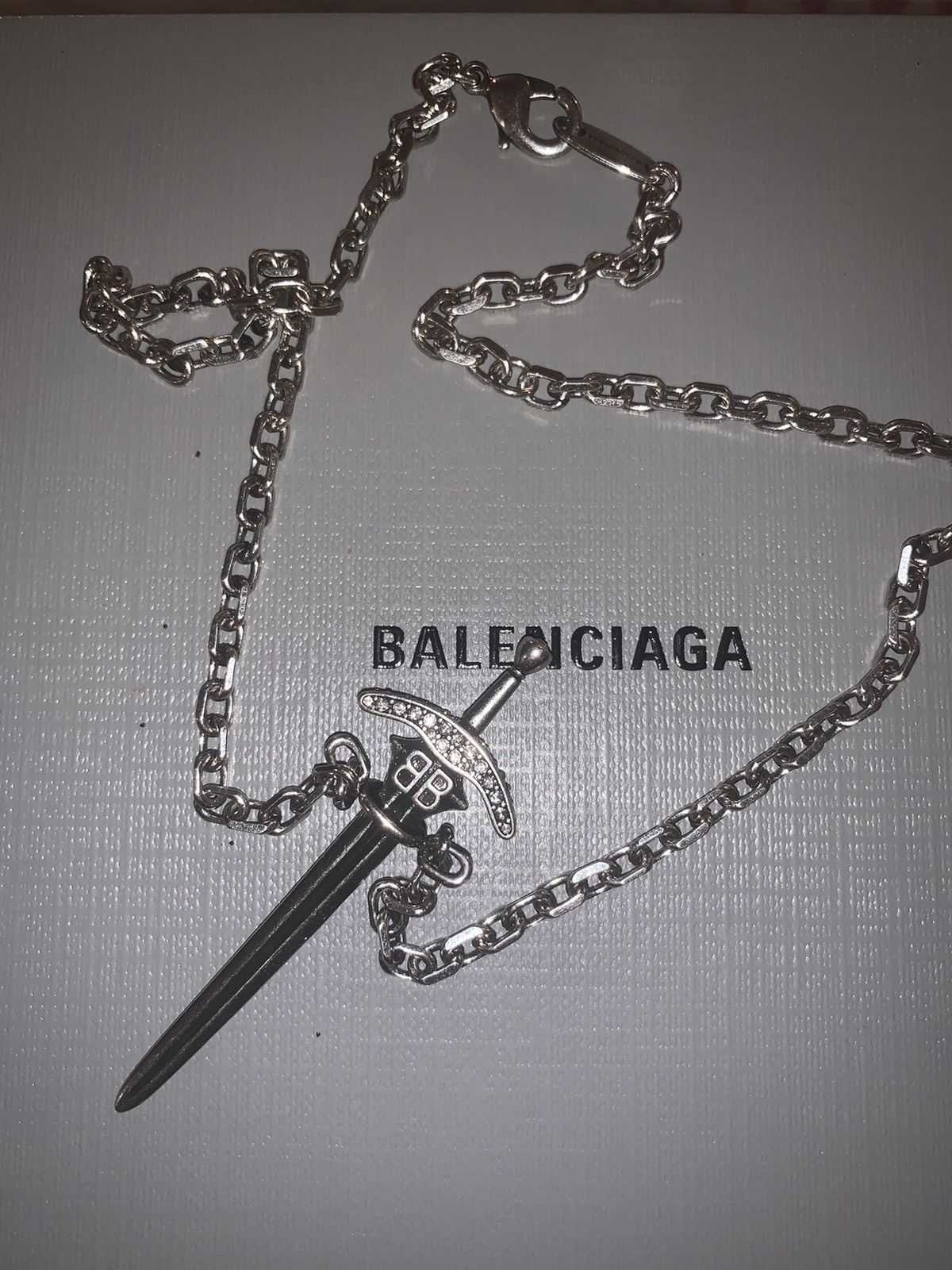 送料込+BALENCIAGA+Goth Sword ネックレス Balenciaga Balenciaga Goth Sword Necklace | Grailed