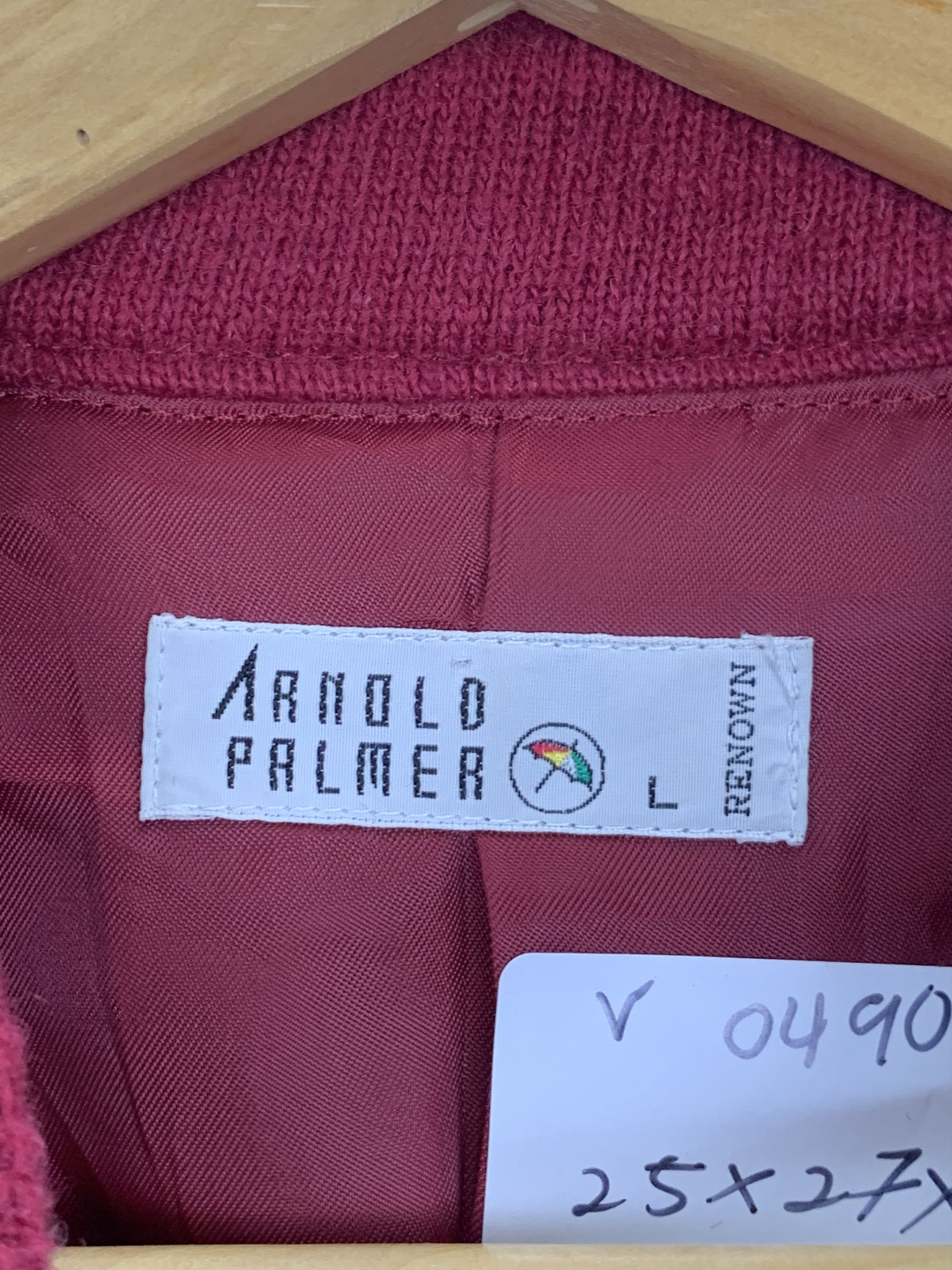 Vintage Vintage 90s Arnold Palmer Wool Zipper Jacket Red V0490 Size US L / EU 52-54 / 3 - 8 Thumbnail