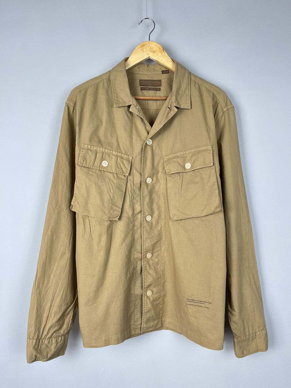 Allsaints Allsaints Streetwear Garment Dyed Designer Shirt Size US XL / EU 56 / 4 - 2 Thumbnail