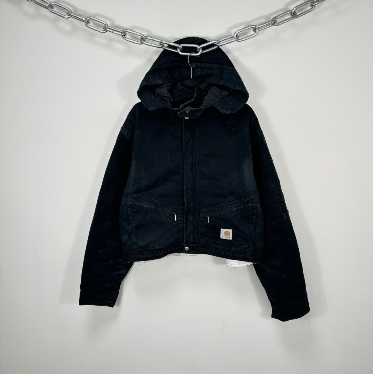 Vintage Carhartt USA Rare Hype Hooded Boxy Cropped Jacket