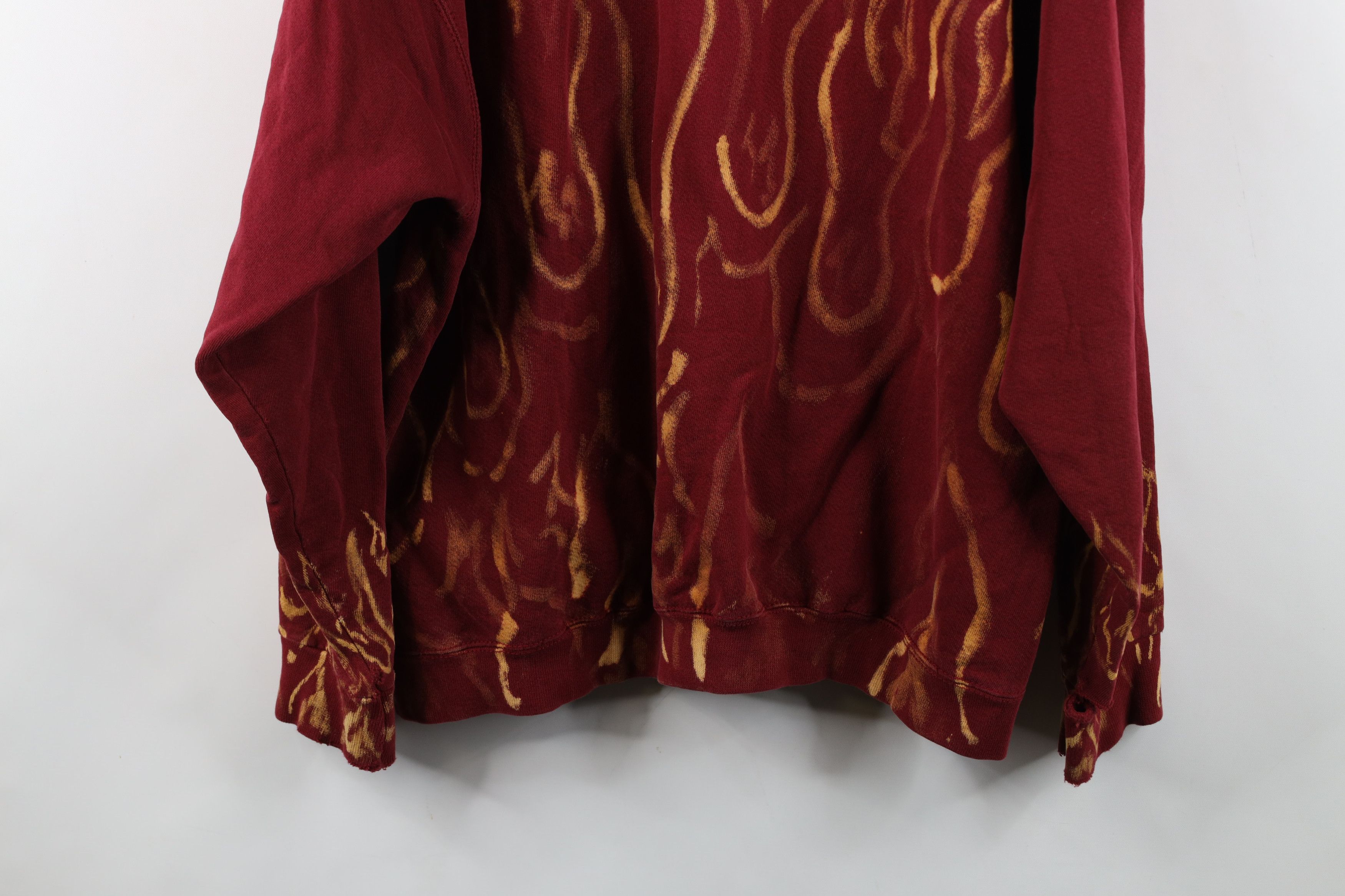 Nike Vintage 90s Nike Mini Swoosh Fire Flames Sweatshirt USA Size US L / EU 52-54 / 3 - 14 Thumbnail