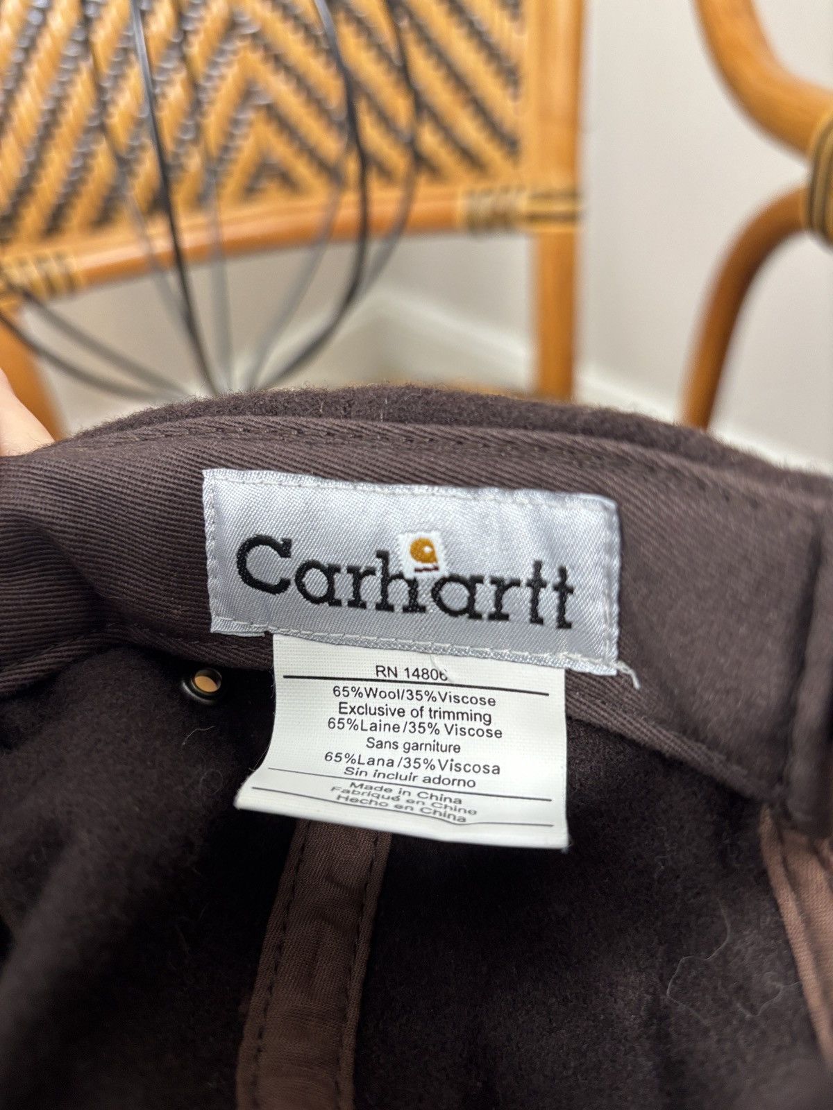Carhartt Vintage Carhartt Adjustable Strapback Hat Y2K Wool Blend Size ONE SIZE - 6 Thumbnail