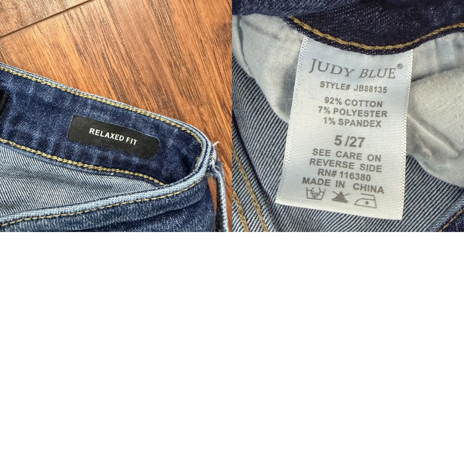 Denime Judy Blue Jeans Womens 27 Relaxed Mid Rise Distressed Stretch Denim 26x26 Blue Denim Straight Jeans Womens Size 26" / US 2 / IT 38 - 9 Thumbnail