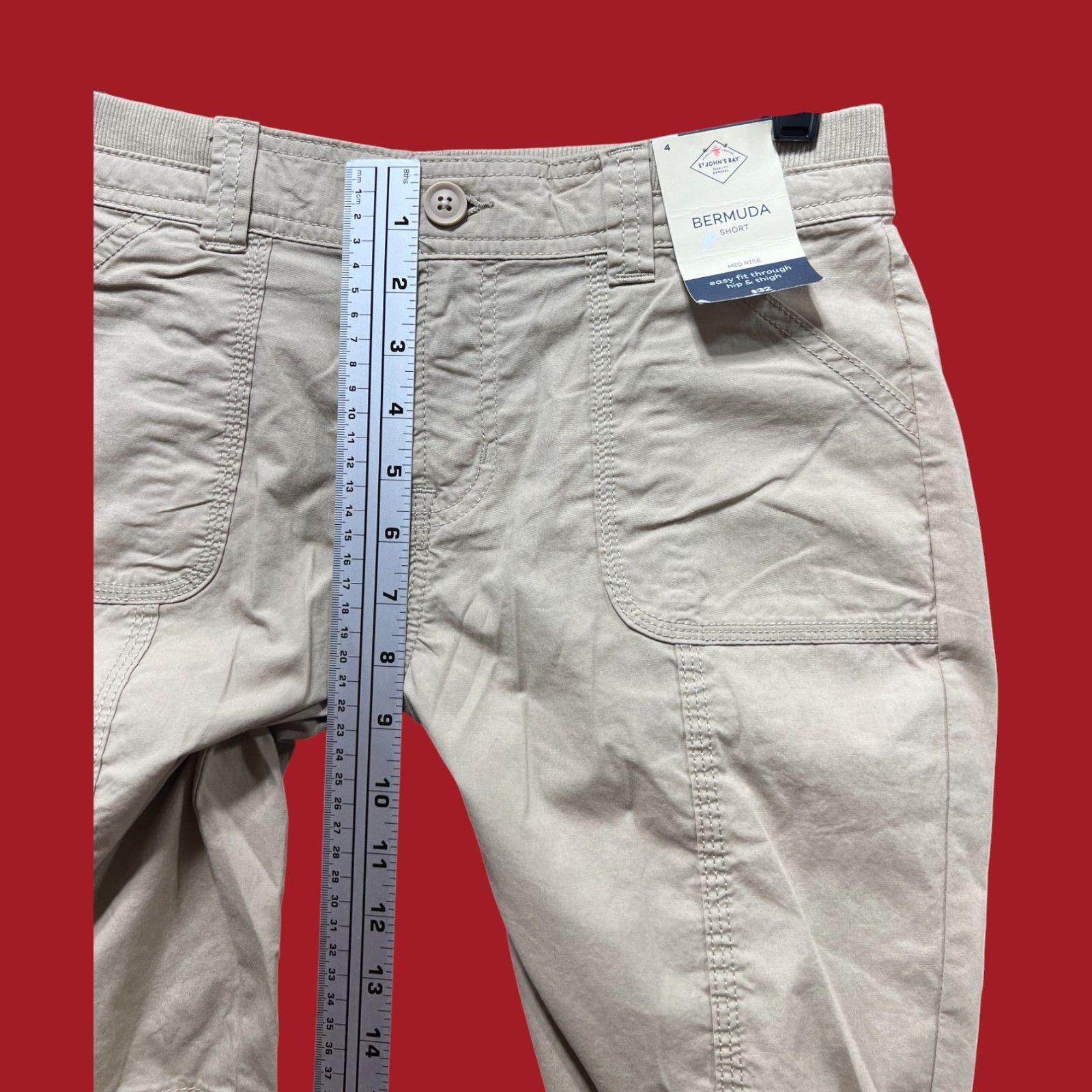 Other St. John's Bay - Women's Mid-Rise Cargo Bermuda Short - Beig Size 27" / US 4 / IT 40 - 7 Thumbnail