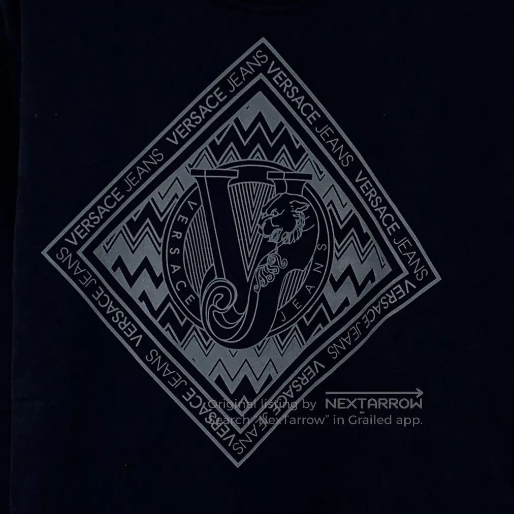 Versace Versace Black Logo Letter Pattern Print Cotton Round Neck Size US L / EU 52-54 / 3 - 4 Thumbnail