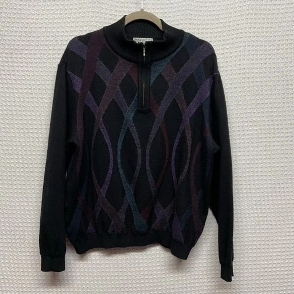 St. Croix VTG 80s St. Croix Geometric 1/2 Zip CrewNeck Sweater Men XL Size US XL / EU 56 / 4 - 1 Thumbnail