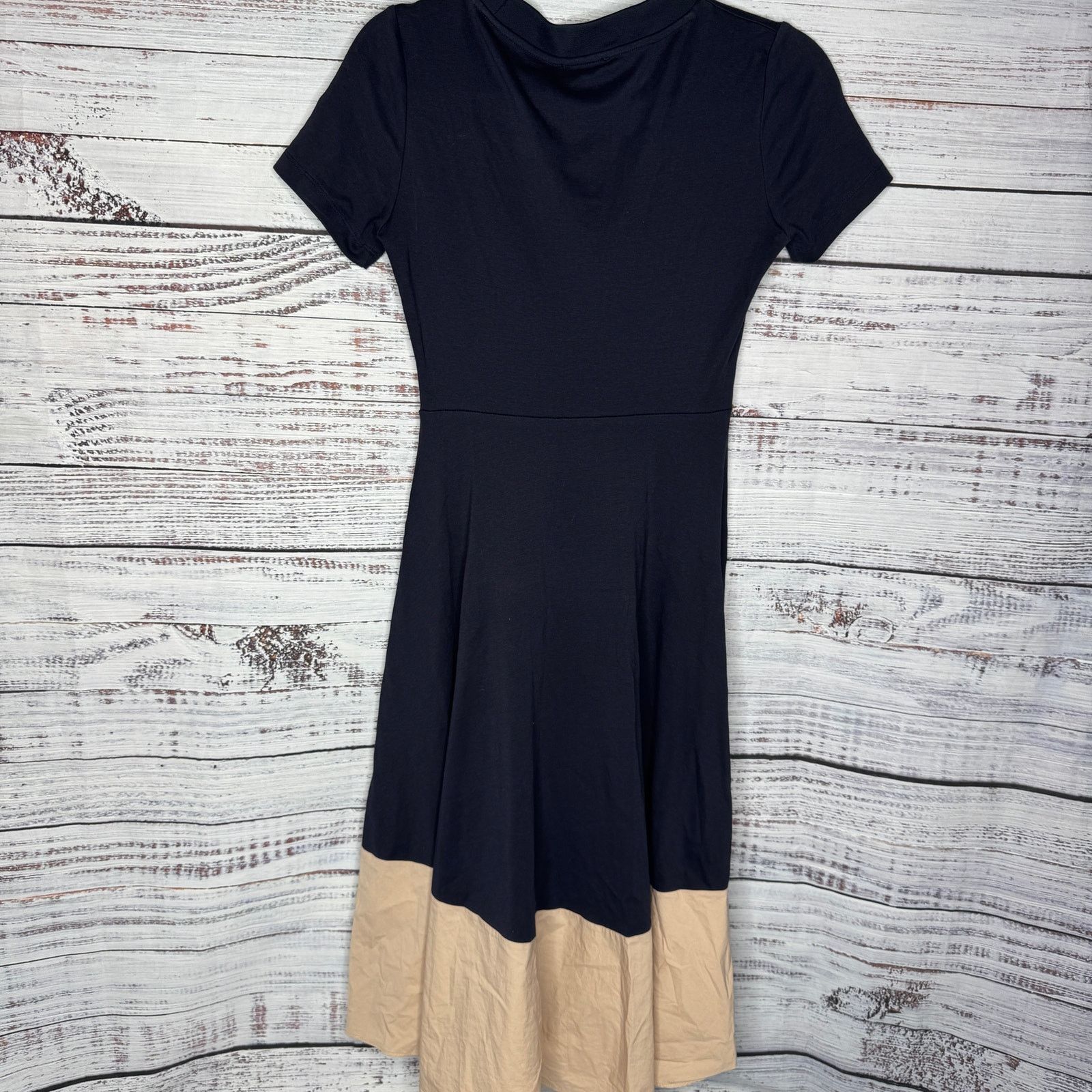 Cos COS Color Block Navy & Black Short Sleeve Dress XS Size XS / US 0-2 / IT 36-38 - 3 Thumbnail